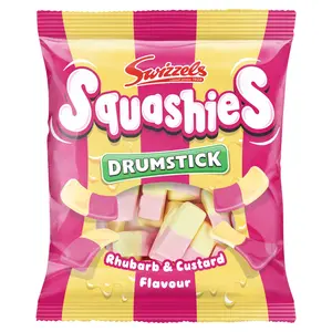 Swizzels Drumstick Squashies Rhubarb & Custard Flavour Bag (UK)