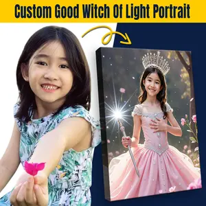 WonderMe The Good Witch of Light Personalized Portrait for Kids Professional Print Ready to Hang Imaginative Art