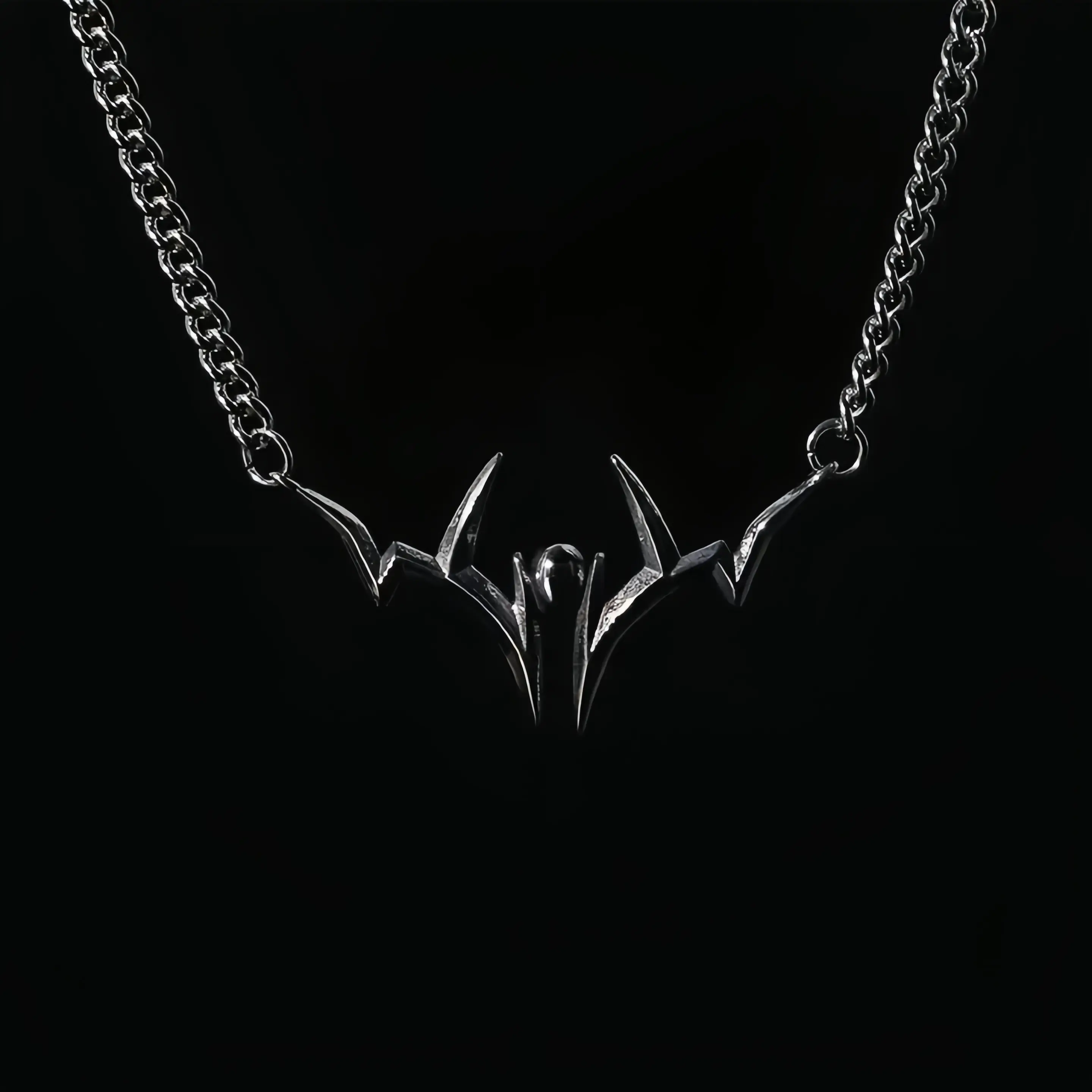 Anime Style Marking Necklace 44cm Titanium Steel Pendant Chrome Finish Intricate Engraved Design Fashion Jewelry Gift