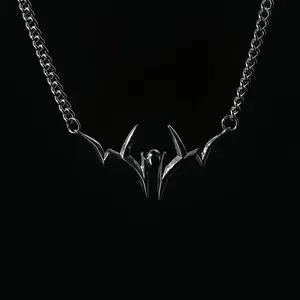 Anime Style Marking Necklace 44cm Titanium Steel Pendant Chrome Finish Intricate Engraved Design Fashion Jewelry Gift