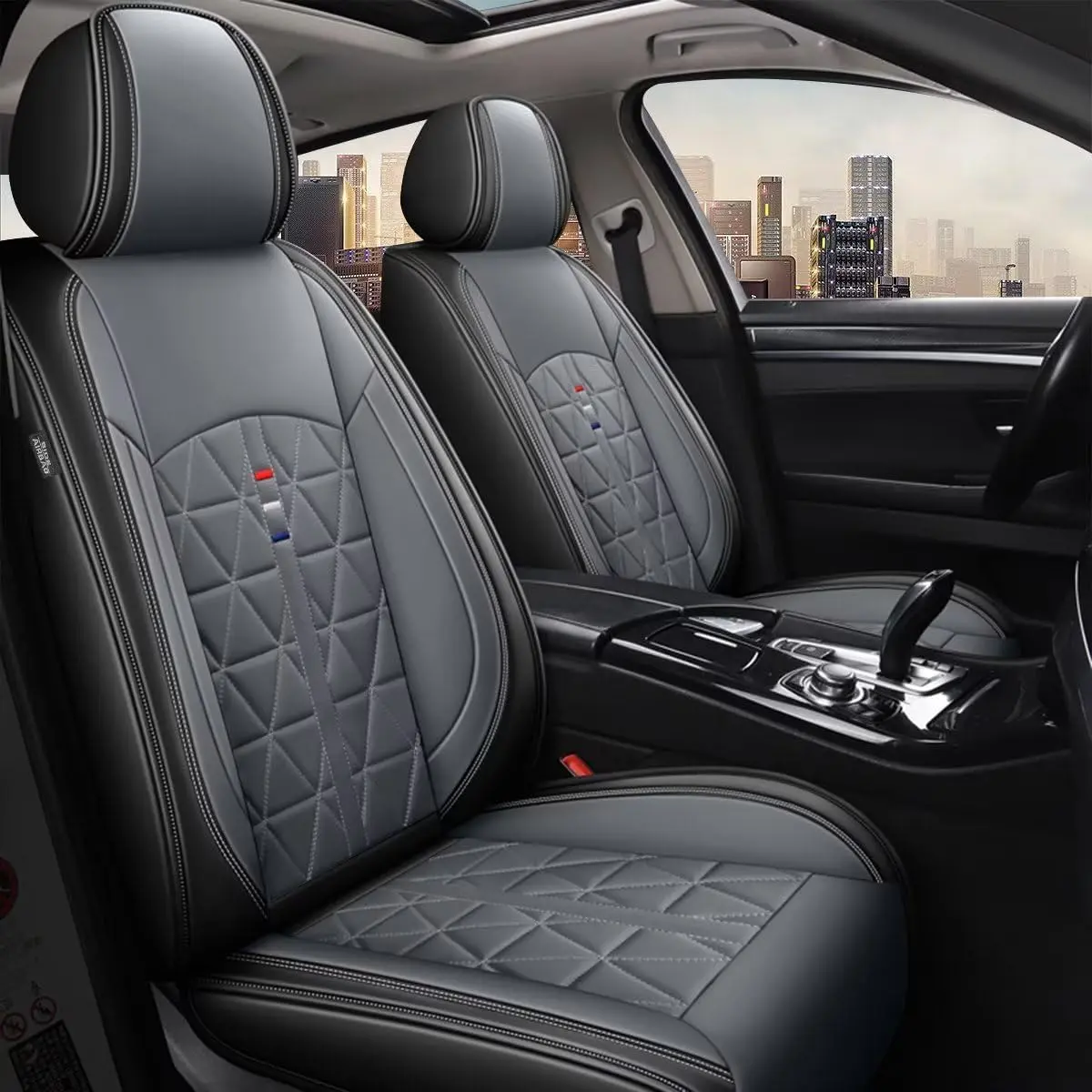 Faux Leather Full Set Car Seat Covers, Waterproof, Airbag-Safe, Anti-Scratch, Quick-Install Automotive Protectors for 2001-2025, 2026 Compact SUVs Car Interior Accessories, Auto Seat Covers, Car Cushion