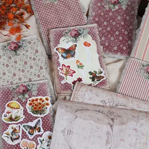 Vintage DIY Decorative Blessing Postcard Set, 48pcs/set Scrapbooking & Journal Making Material Paper with Sticker, DIY Decorative Paper for Scrapbooking & Journal Making