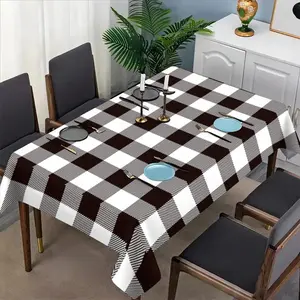 Classic Checkered Tablecloth Set, Fabric, Suitable for Dining Tables, Tea Tables, TV Stands, Picnic Mats