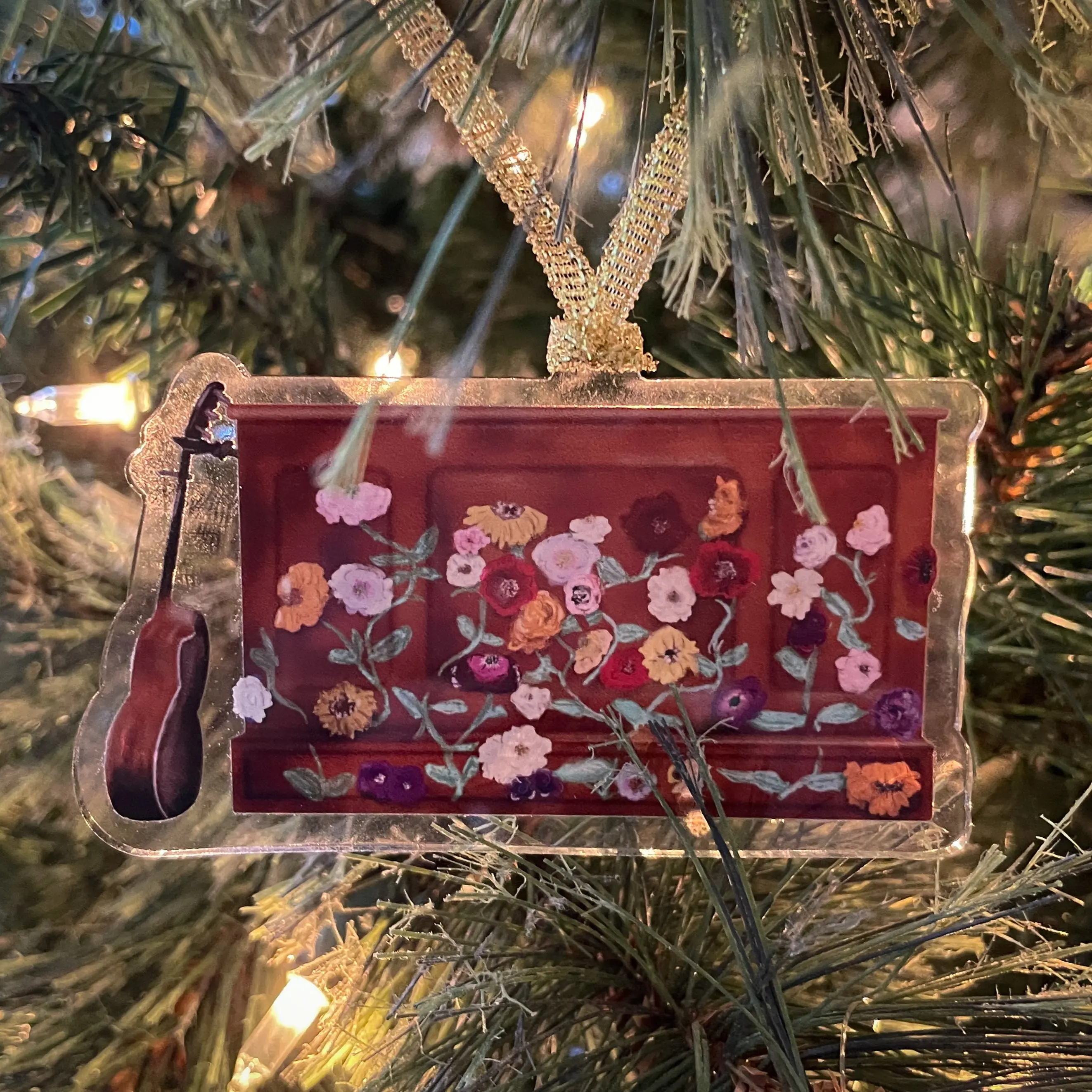 Surprise Song Piano Acrylic Christmas Ornament
