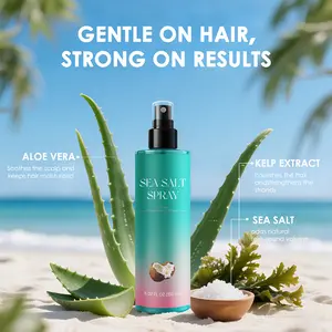 Sea salt coconut-scented  gel, containing aloe vera  seaweed extract, perfect for sun-exposed  during beach vacations, a must-have for  care, ideal as a Christmas  New Year gift Dry Texture and Blow-Dry Spray gummy hair