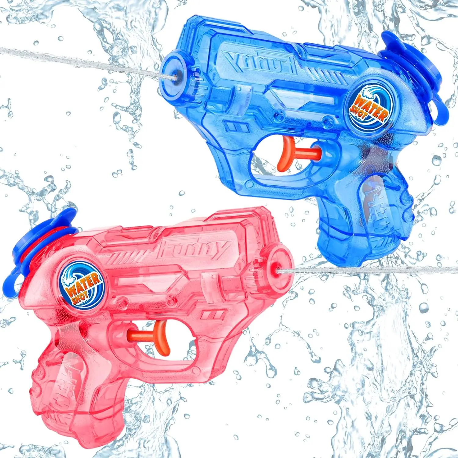 h-5 Water Gun for Kids Toddler: 2 Pack Mini Water Guns Squirts Small Soaker Pistol Super Blasters with Trigger for Boys Girls Summer Swimming Pool Beach Water Outdoor Fighting Party Bath Ideas Gift Toys