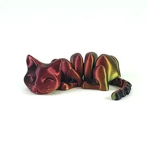 McGyBeer 3D Printed Lazy Cat Ornament - Durable Plastic Material - Modern Style