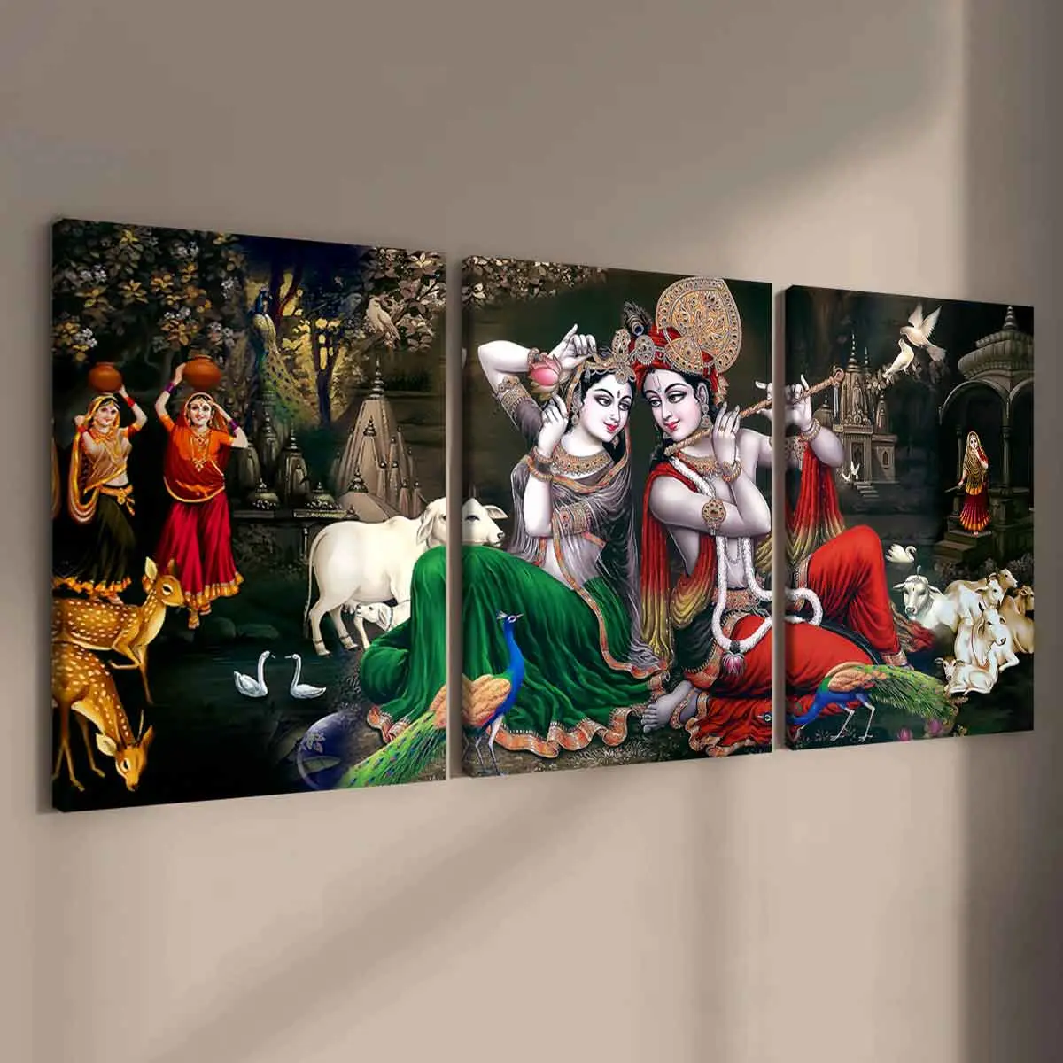 Indian Mythology Scene Canvas Prints, Solid Wood Frame, Modern Art Wall Picture Decor, Waterproof & High-Definition, Ideal Gift