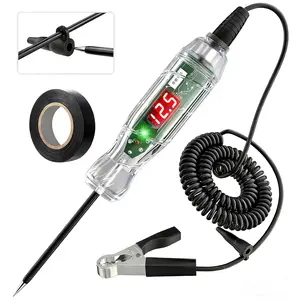 VDIAGTOOL P60 Automotive Test Light 3-70V LED Digital Voltage Display, Circuit Tester with Voltmeter & Dual Polarity Indicator Light, Electric Test Pen, Relay Fuse Tester w/Stainless Probe 118" Wire