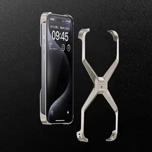 Creative Aluminum Alloy Phone Case, Anti-drop Phone Protector Cover, Phone Accessories Compatible with iPhone 16 15 14 13 Pro Max, Casing