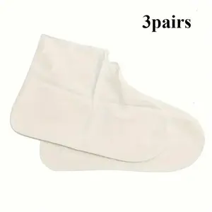 White Latex Rain Boots, Waterproof Shoe Covers for Outdoor Activities, Heavy Duty Protective Overshoes, Pack of 3 Pairs, Anti-Slip Sole, Reusable, Easy to Clean, Elastic Top, Fits Over Sneakers & Work Boots, Ideal for Hiking, Fishing & Muddy Days