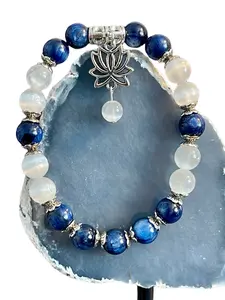 Blue Kyanite & Selenite; Bracelet for Clarity, Focus, Decision-Making, Calmness & Mental Balance