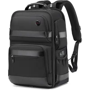 Business Laptop Backpack for Men, Carry on Travel Backpack, Fit 16 Inch Computer, Commuter Casual Daypacks, USB Charging Port, Waterproof, TSA-Friendly Work Bag, Black