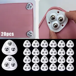 20 Pcs Self-Adhesive Mini Swivel Casters – Stainless Steel, for Adding Mobility to Small Furniture and Storage Boxes