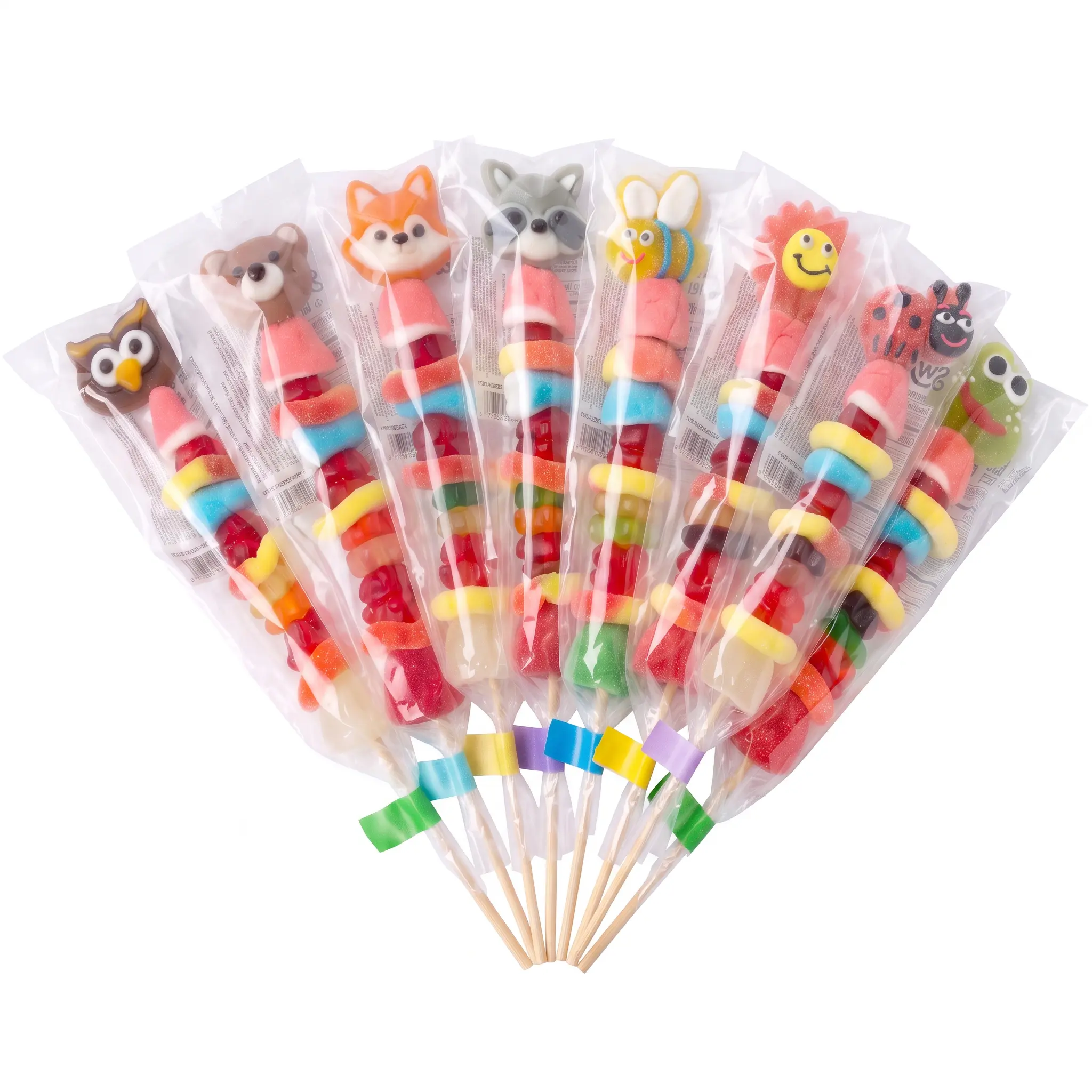 Forever Sweet Candy Kabobs, Gourmet Gummy Candy Skewers, Individually Wrapped & Giftable, Choose Spring or Woodland