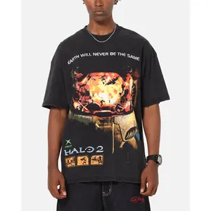 73Studio X Halo Halo 2 Masterchief Vintage T-Shirt Off Black