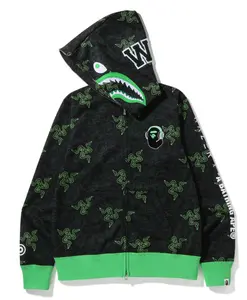 Bape X Razer Neon Camo Shark Full-Zip Hoodie Size XL