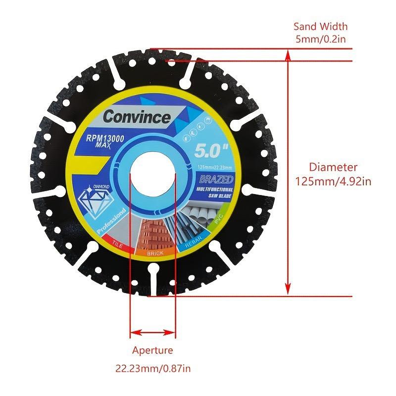 4.5 inch (115mm) cutting blade 1 piece/3 pieces， suitable for dry cutting metal, ceramic tiles, stone, plastic angle grinder special saw blade accessories