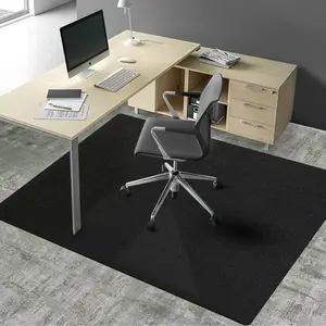 Chair Mat for Carpet, 60" x 46" Large Chair Mat for Carpeted Floors, Heavy Duty Floor Protector Rolling Computer Desk Mat with Grips, Vinyl Floor Mat for Home Office (Black)