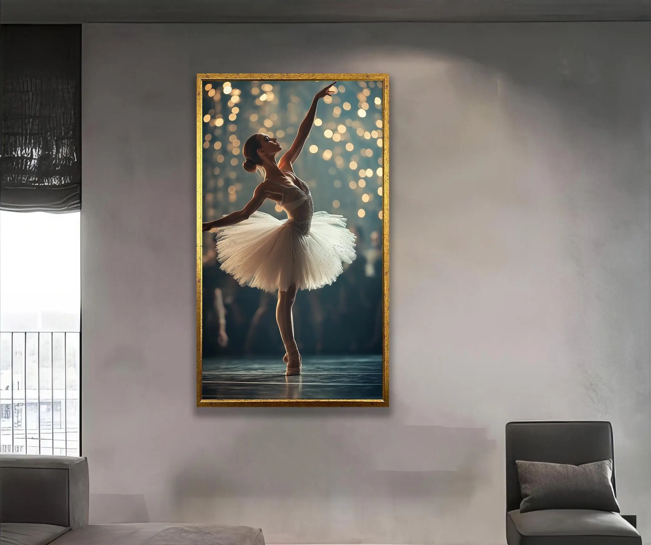 [SALE UP TO 40%] [Unframed] Elegant Ballerina Wall Art – Graceful Ballet Dancer, Feminine Dance Decor, Modern Ballet Poster for Living Room or Studio
