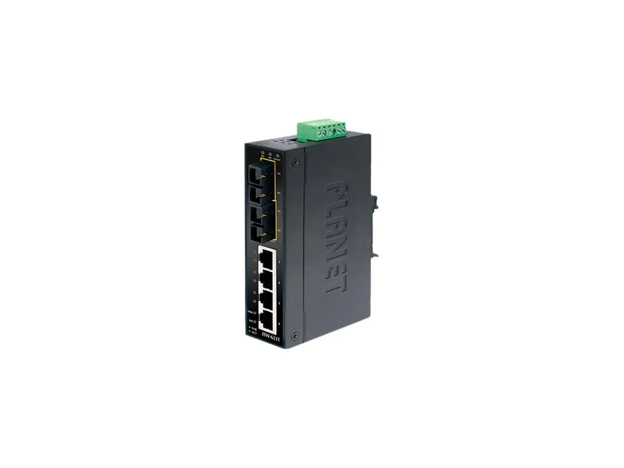 Planet ISW-621T 4+2 100FX Port Multi-mode Industrial Ethernet Switch - 2 km (-40 ~ 75 Degrees C Operating Temperature)