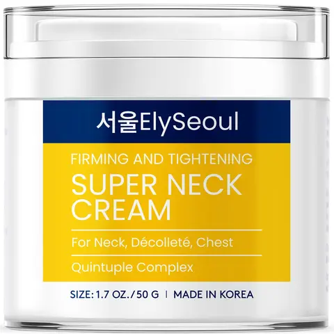 ElySeoul Korean Cosmetic Neck Cream - Adults' All Skin Types Hydrating Neck Moisturizer with Peptides, Niacinamide, Hyaluronic Acid, Ceramides for Anti-Aging, Firming, Lift Treatment Body Care Product, Ceramides Neck Care
