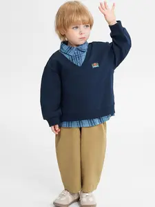 【CICIIBEAR】Baby two-piece set, boys' spring and autumn clothes, children's sweatshirt, class uniform, children's clothing 2-piece boy fall outfit little cotton jacket clothes summer cute sensory socks christmas Printed Long baby two pieces et