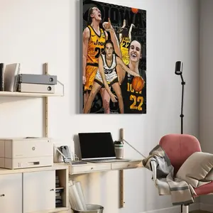 Go Hawks Limited Edition Hand Drawn Digital Printed Art Canvas 24x36 - Premium Framed Canvas with Color Guarantee, Textured Artist-Grade Cotton