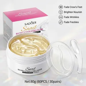 Snail Mucin + Collagen Hydrogel Eye Patches (60pcs Multi-Pack) - Under Eye Dark Circles & Puffiness Relief Hydrating Eye Treatments Moisturizing Eye Mask Eye Bags Cream Revitalizing Eye Cream