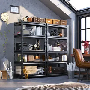 Raybee 5-Tier Metal Garage Shelving Unit, Loading 2500LBS, Adjustable Heavy-Duty Utility Shelves Storage Organizer Rack for Kitchen Pantry Basement Warehouse