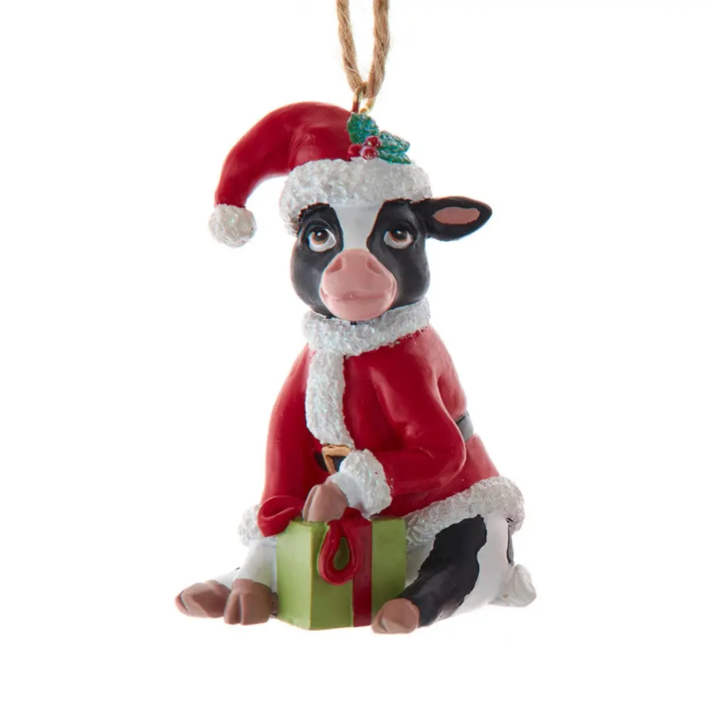 Christmas Farm Cow Ornament