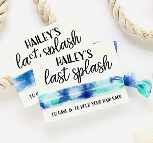Custom Last Splash Party Favor | Bachelorette Party Favor | Hair Tie Favors