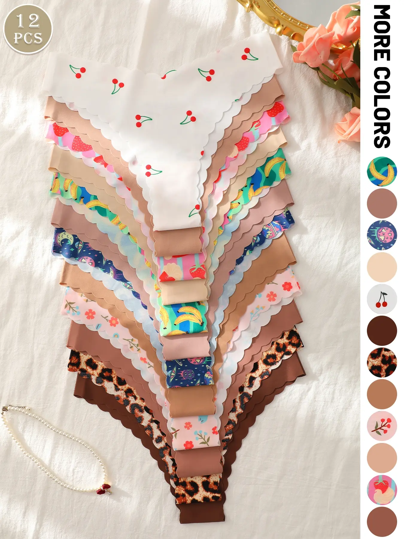 Women's Low Waist Hipster Briefs, Slim-Fitting V-Neck Design, Comfortable Soft Material, Plain Pattern, All Seasons Wear, Underwear