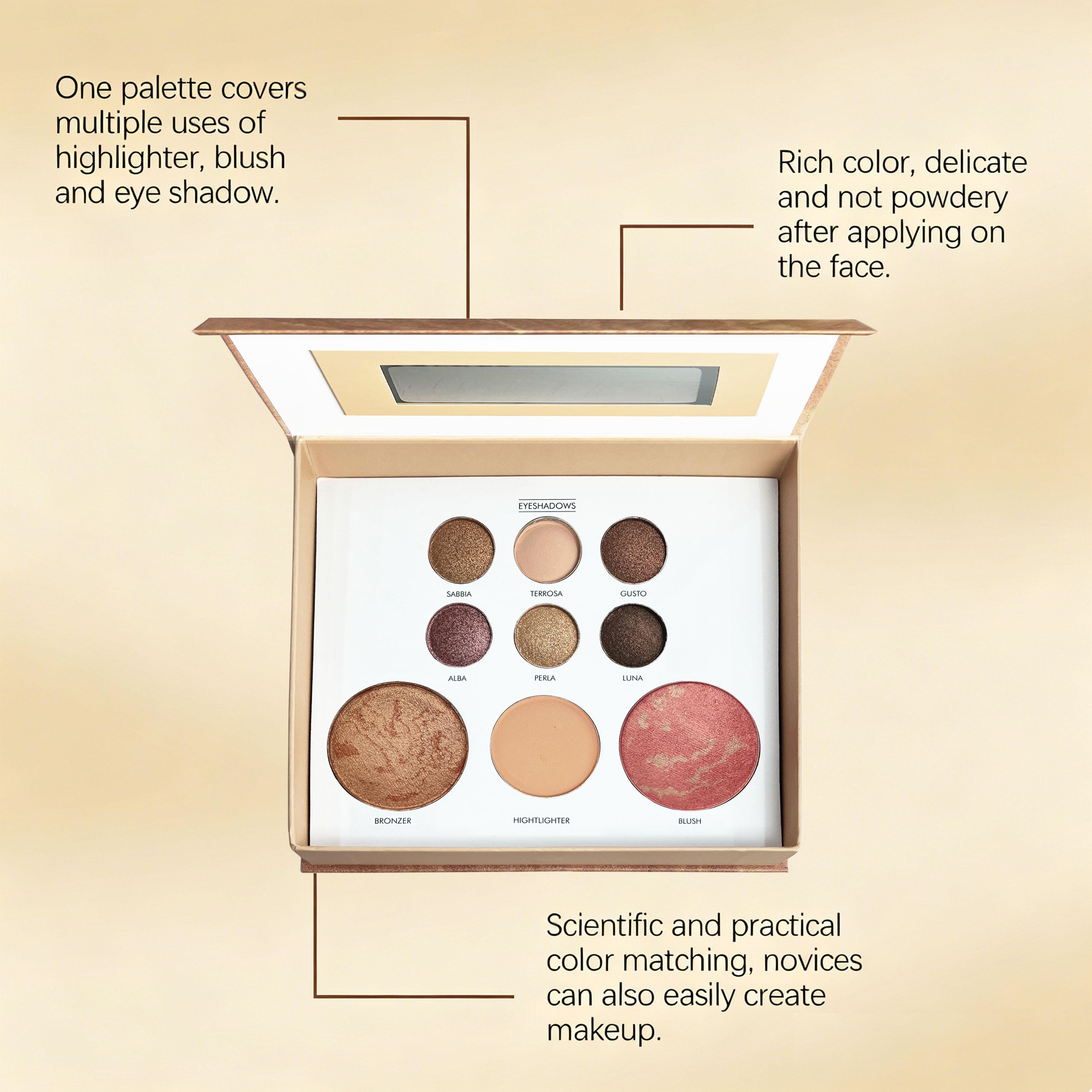 [Buy 1 Get 1 Free] Makeup Palette Multi-Use Cosmetic Set Highlighter Eyeshadow Contour Blush Suitable for Any Makeup Look Zodiac Makeup Palette bronze eye shadow powder underground makeuppallette fantal frame basic canvas ph pale skin bronzer cool toned