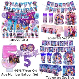 All-in-Here|Monster Hunting Girls Birthday Party Decoration&Supplies Sets,Cartoon Design Age Number Candles&Balloons,Waterproof tablecloth,Happy Birthday banner,Balloons Of Sizes,Paper Plates,Cups,Forks,Dining Tissues,Various Tableware And Party Supplies.
