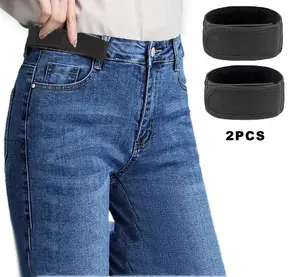 2-Pack Black Unisex Elastic Outdoor Velcro Belt Waist For Both Sides | Breathable Buckle-Free Design | Convenient & Comfortable 2025 new year gift pant accessory mothers day gift for wife