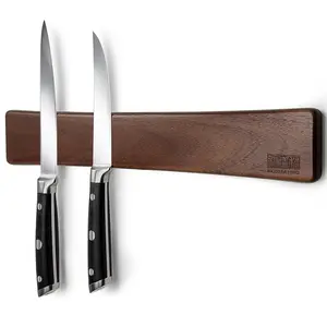 Magnetic Knife Holder for Wall, 16 Inch Acacia Wood Knife Strip with Strong Magnetic Hold, Kitchen Organizer Rack, Space Saving Storage for Knives, Tools, Utensils, Easy Install, Screw Mount