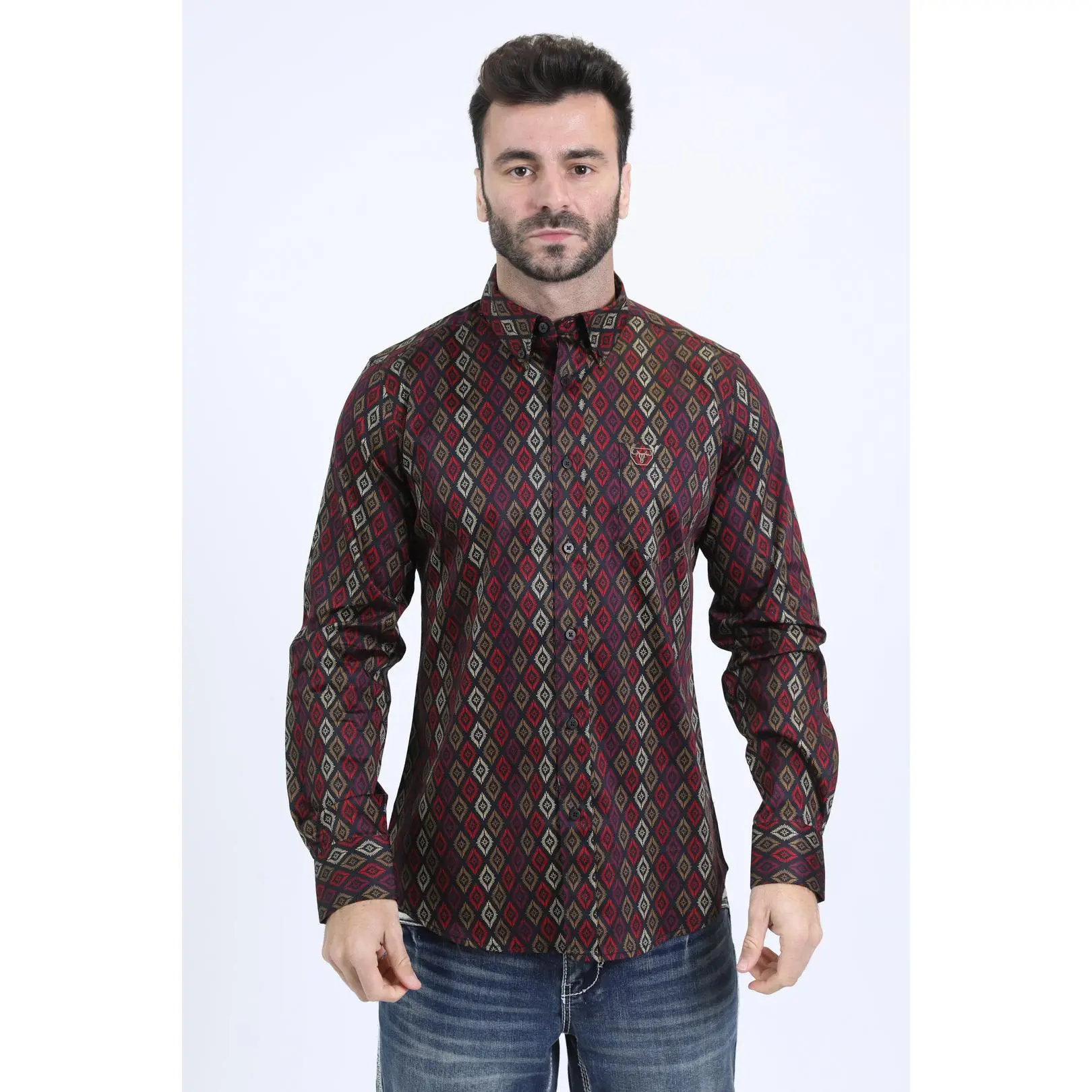 Platini Men's Satin Cotton Modern Fit Long Sleeve Black Shirt (CWL10753 Black)