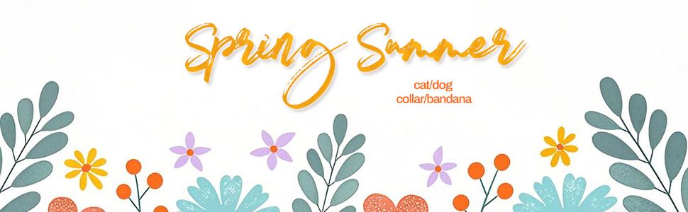 Unique Style Paws Spring Flower Dog Collar with Plastic Buckle for Small, Medium & Large Dogs - Adjustable Puppy Accessory for Girl Boy Dogs
