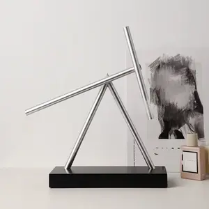 Energy sculpture ornament, perpetual motion desktop toy, silent metal desktop art ornament, modern cradle decoration, housewarming gift; holiday wedding gift; gift for giving