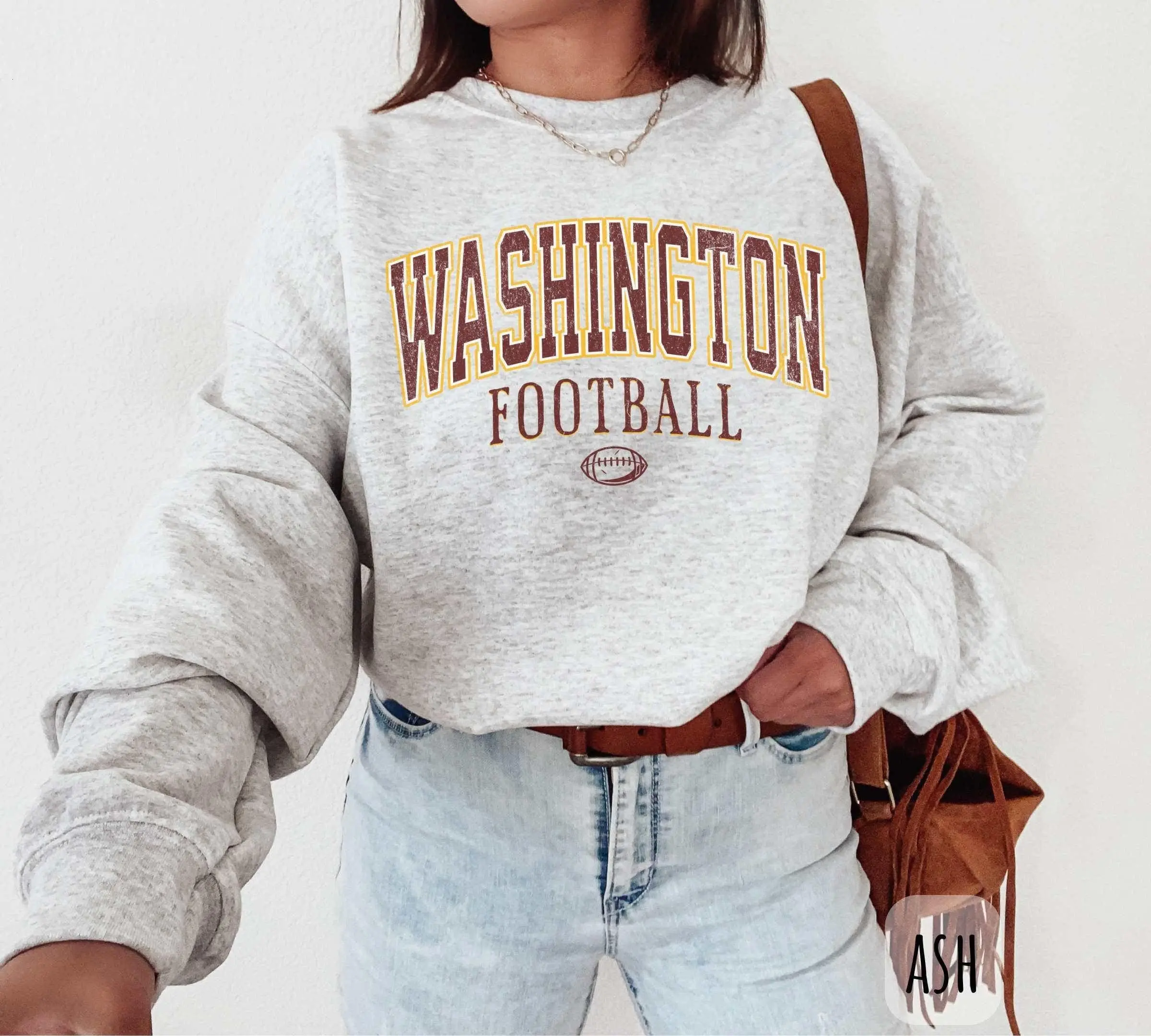 [Sale Up To 50%] Vintage Washington Football Sweatshirt, Hail Yeah Shirt, Washington Football Team, Washington Football Crewneck, Game Day T-Shirt