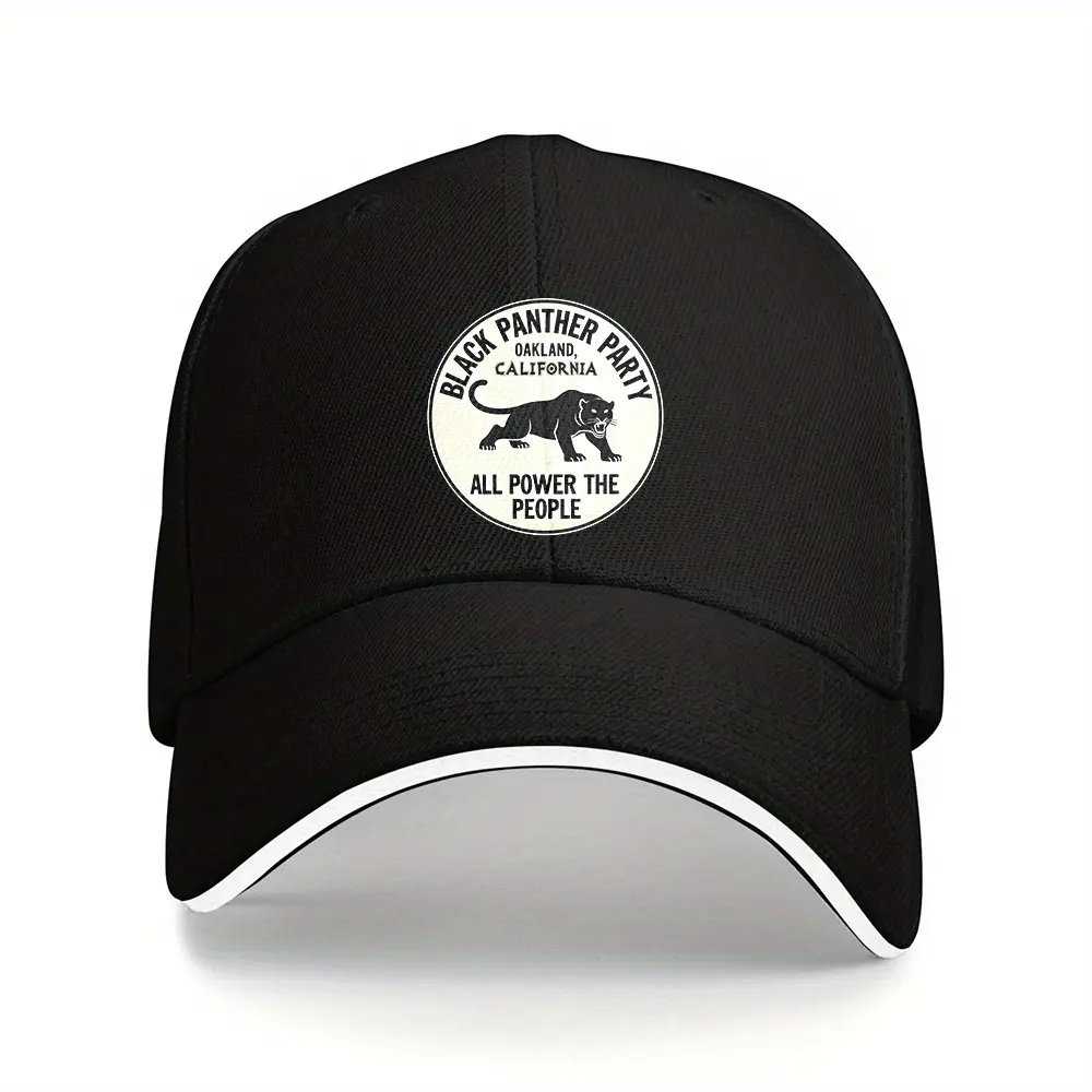 Washed Denim Trucker Hat with Oakland Black Panthers Graphic, Portable & Breathable Outdoor Headwear with an Adjustable Metal Buckle, Sturdy, 100 Cotton Clothing, Lightweight, Daily Wear, Unisex, Casual Trucker, Single-Layer, Curved Brim, Outdoor Wear, Pa