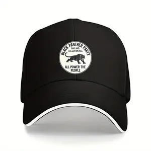 S&T Black Panthers Oakland California Baseball Cap - Black and White Truck Hat with Leopard Emblem, Unisex All-Season Polyester Cap, Casual Headwear| Solid Pattern Hat| Durable