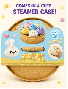 Mystery Dumpling Squishy Pack – Assorted Solid & Glitter Slow Rise Stress Relief Fidget Toys