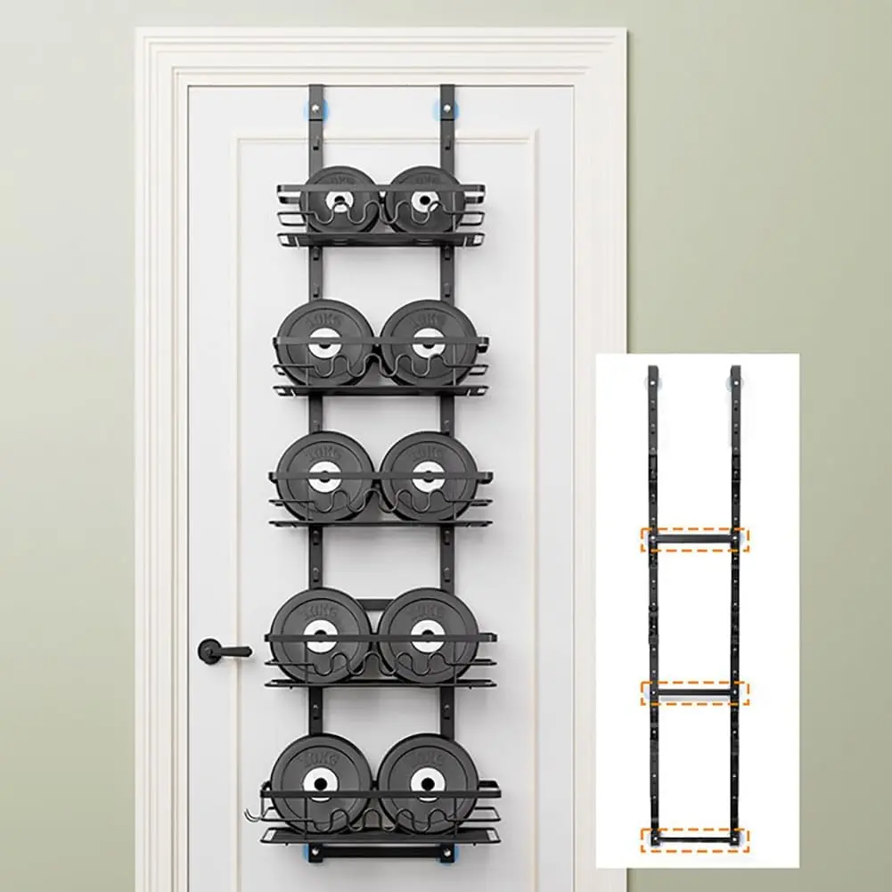 Garvee Over the Door Pantry Organizer, 5-Tier Heavy-Duty Metal Spice Rack with Wall Mount | Hanging Kitchen Storage for Narrow Doors, Adjustable Shelves for Home & Apartment Use