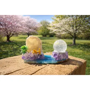Amethyst and Druzy Geode Freeform Sphere Holder #2