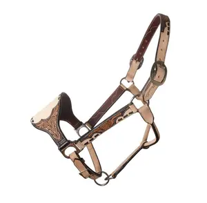 Black Floral Roughout Bronc Halter
