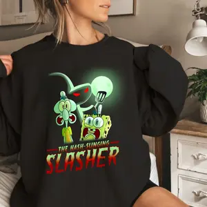 SpongeBob The Hash Slinging Slasher Spooky Funny Tee T-Shirt