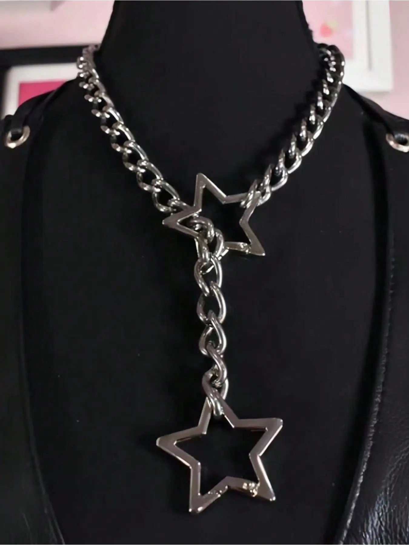 1PC Y2K Hip Hop Rock Adjustable Star Pendant Necklace Women's Fashion Jewelry Party Trendy Punk Aesthetics Gothic Necklace Party Accessories, Minimalist Chain Necklace, Statement Necklace, Alloy Necklace, Fashion Cool Accessories
