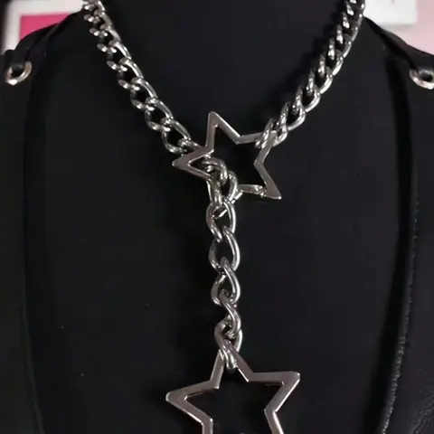 1PC Y2K Hip Hop Rock Adjustable Star Pendant Necklace Women's Fashion Jewelry Party Trendy Punk Aesthetics Gothic Necklace Party Accessories, Minimalist Chain Necklace, Statement Necklace, Alloy Necklace, Fashion Cool Accessories